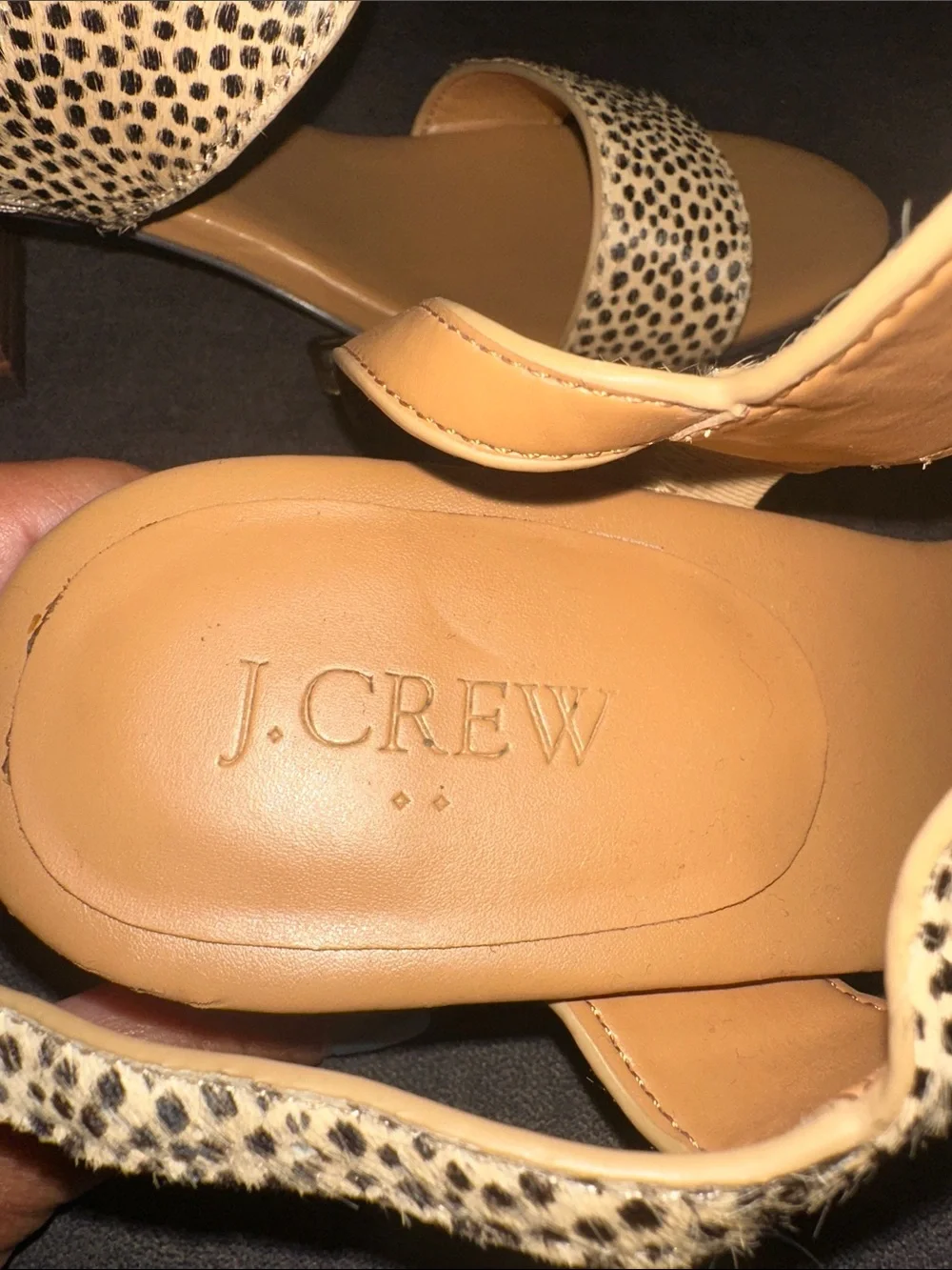 Animal Print J Crew Block Heel Sandal